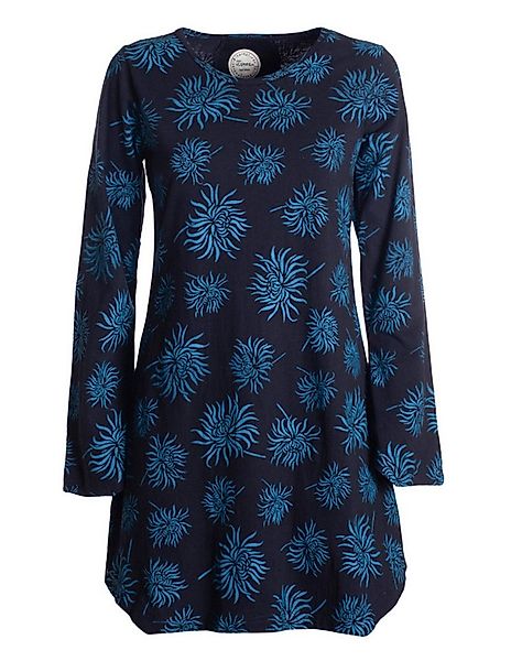 Vishes Tunikakleid Langarm Damen Blumen-Tunika Shirt-Kleid Glockenärmel Bau günstig online kaufen