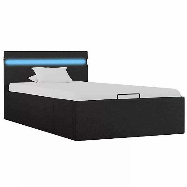 vidaXL Bett mit Bettkasten Hydraulisch LED Dunkelgrau Stoff 100x200 cm61936 günstig online kaufen