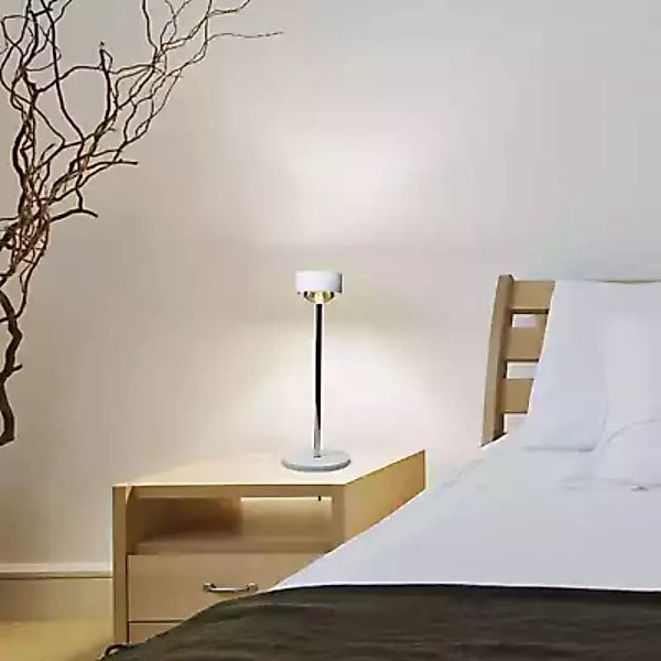 Top Light Puk Eye Table Tischleuchte LED, schwarz matt/chrom - 37 cm günstig online kaufen