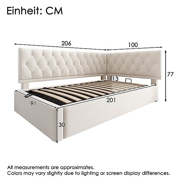 Odikalo Stauraumbett Polsterbett Kinderbett mit hydraulischem Stauraum, 90x günstig online kaufen