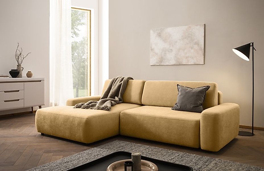 Home affaire Ecksofa »TORGE (264cm), Schlafsofa in Cord, Samtvelours o Stru günstig online kaufen