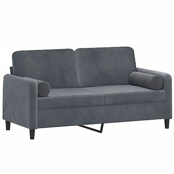 vidaXL 2-Sitzer-Sofa mit Zierkissen Dunkelgrau 140 cm Samt 3200882 günstig online kaufen