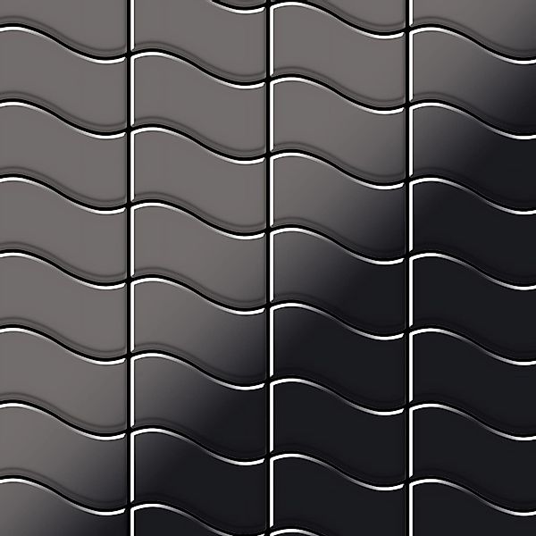 ALLOY Mosaik Fliese Massiv Metall Titan Hochglanz Dunkelgrau 1,6mm Flux-ti- günstig online kaufen
