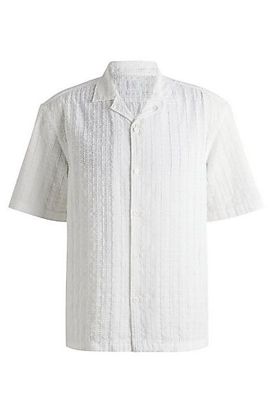 BOSS Businesshemd Relaxed-Fit Hemd mit Lochstickerei günstig online kaufen