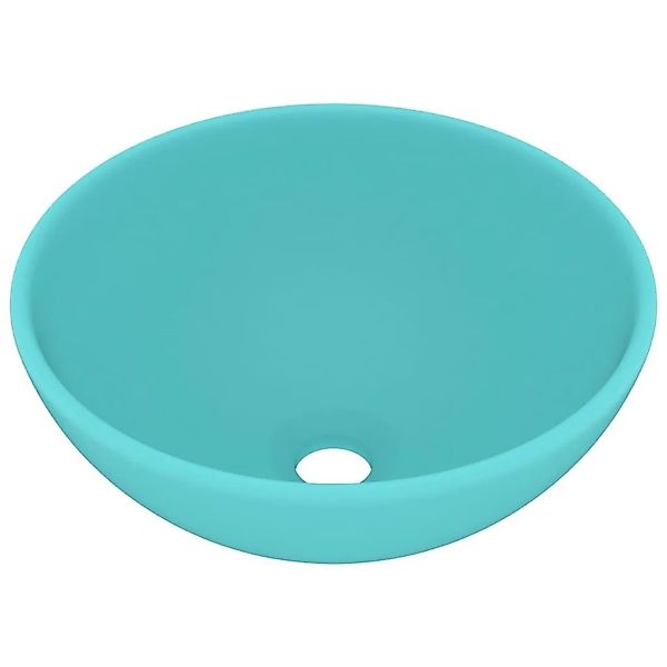 vidaXL Luxus-Waschbecken Rund Matt Hellgrün 32,5x14 cm Keramik 146969 günstig online kaufen