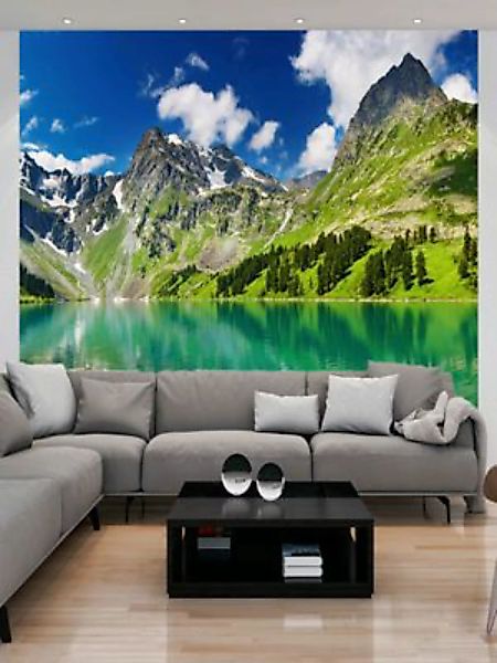 artgeist Fototapete Kristallklarer Bergsee mehrfarbig Gr. 200 x 154 günstig online kaufen