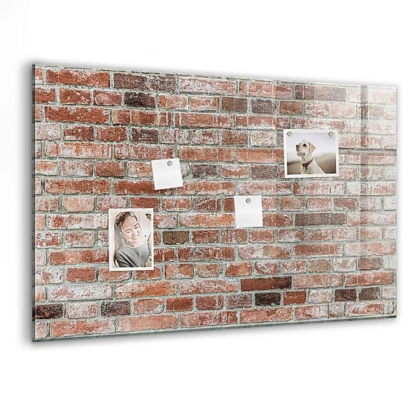 Tulup Schreib Magnettafel Ziegelmauer 90x60 cm Magnettafel Wohnzimmer Glas günstig online kaufen