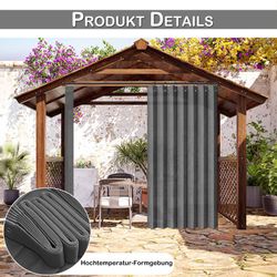 Rosnek Outdoorvorhang Außenvorhang Wasserdicht Ösen Haken, günstig online kaufen