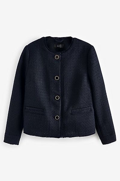 Next Bouclèjacke Kragenlose Jacke aus Bouclé mit Knopfdetail (1-St) günstig online kaufen