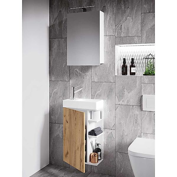 Waschplatz Set Gäste WC 40 cm breit die Wandmontage (zweiteilig) günstig online kaufen