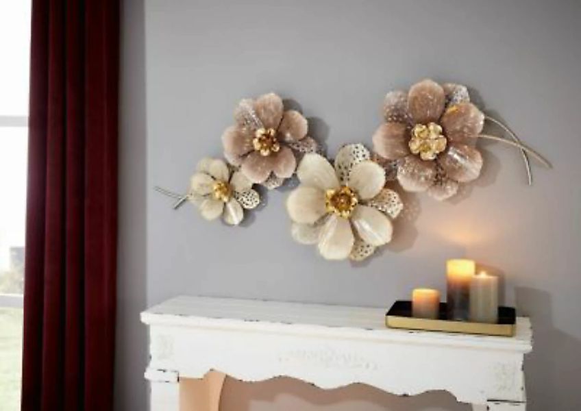 HOME Living Wanddeko Blumen Wanddeko rosa günstig online kaufen