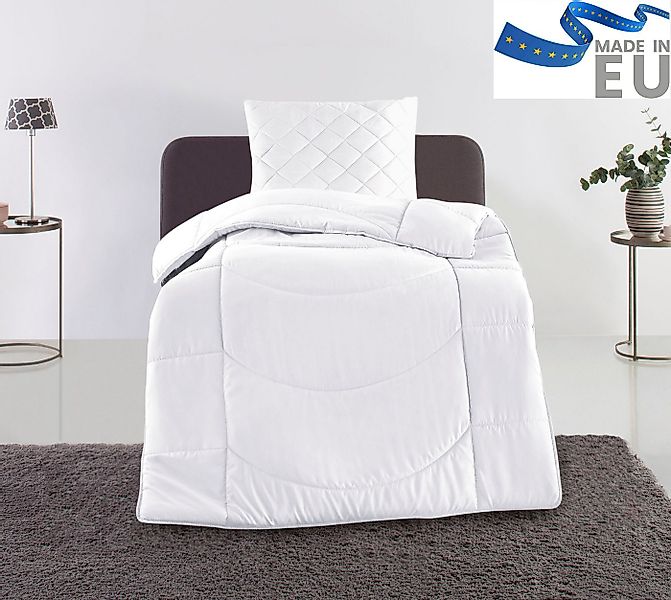 my home Steppbett + Kopfkissen Microlux, Bettdecke 135x200 cm, 155x220 cm, günstig online kaufen