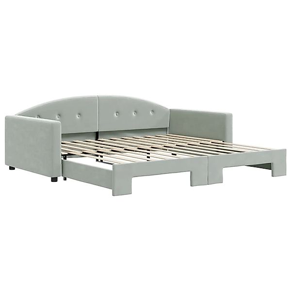 vidaXL Tagesbett Ausziehbar Hellgrau 100x200 cm Samt1886840 günstig online kaufen