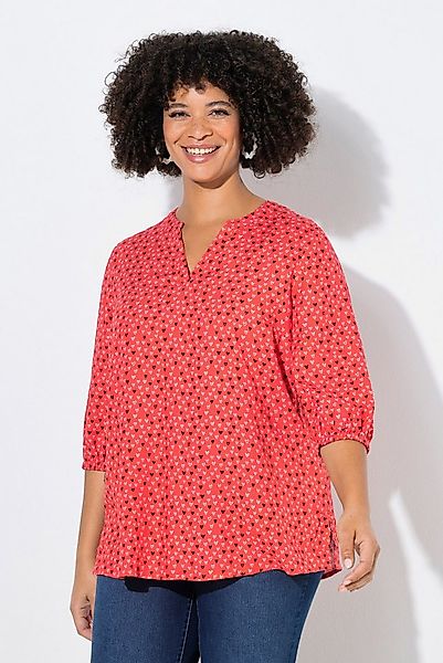 Angel of Style Longbluse Bluse A-Linie Viskose Herz-Muster 3/4-Ärmel günstig online kaufen