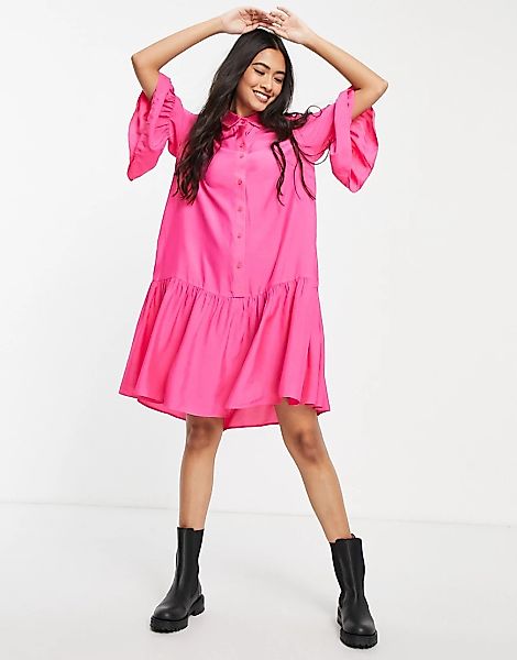 & Other Stories – Gesmoktes Mini-Hemdkleid in Rosa günstig online kaufen