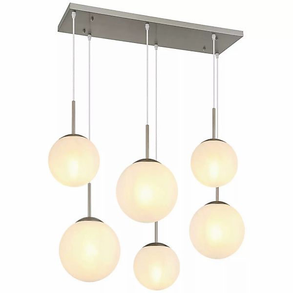 GLOBO Pendelleuchte KOP 30520601 klar Opal nickel Metall Glas B/H/L: ca. 93 günstig online kaufen