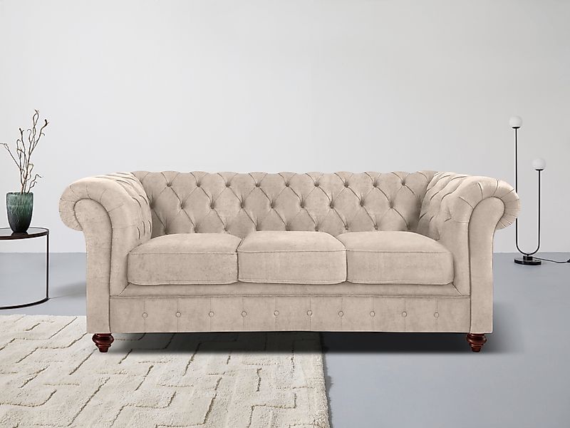 Home affaire Chesterfield-Sofa »Chesterfield 3-Sitzer B/T/H: 198/89/74 cm«, günstig online kaufen