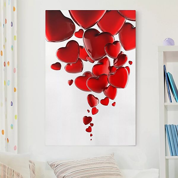 Leinwandbild Liebe - Hochformat Herzballons günstig online kaufen