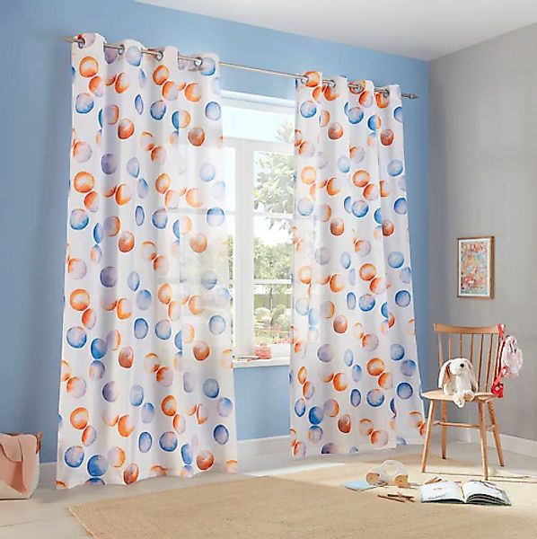 Lüttenhütt Gardine »Kreise« Ösen 1 Stk. tlg. günstig online kaufen