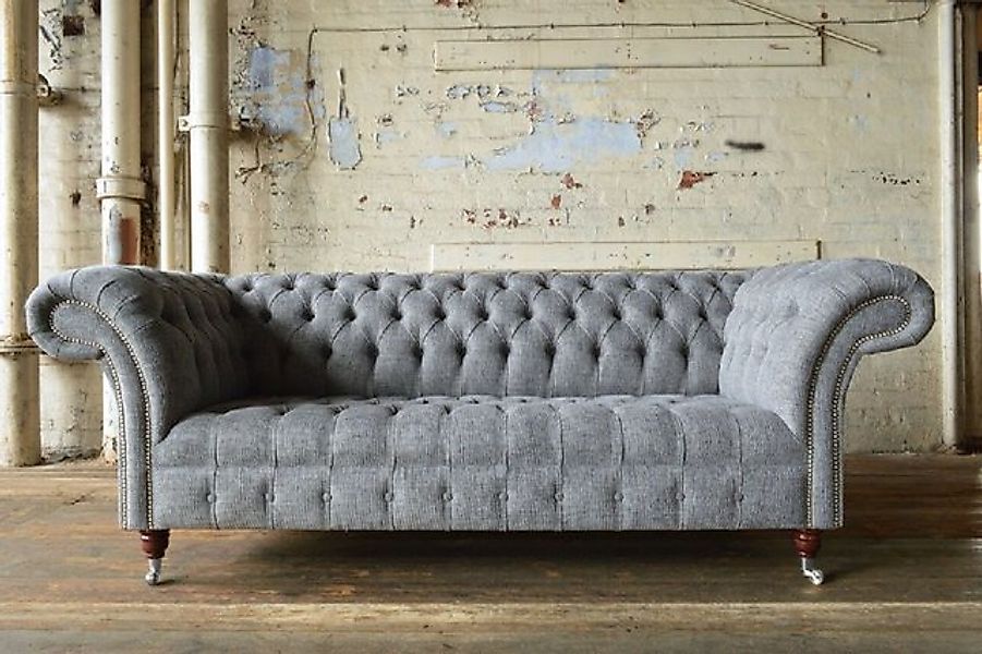 Xlmoebel Chesterfield-Sofa Luxuriöses klassisches Textil-Sofa Chesterfield günstig online kaufen