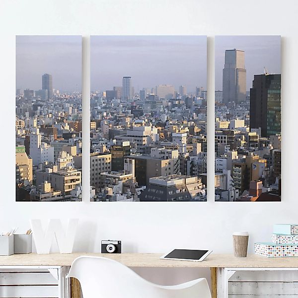 3-teiliges Leinwandbild Architektur & Skyline - Querformat Tokyo City günstig online kaufen
