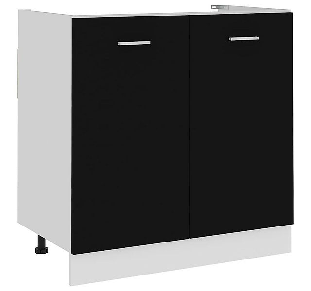 DOTMALL Spülenunterschrank Spülenunterschrank Schwarz 80x46x81,5 cm Holzwer günstig online kaufen