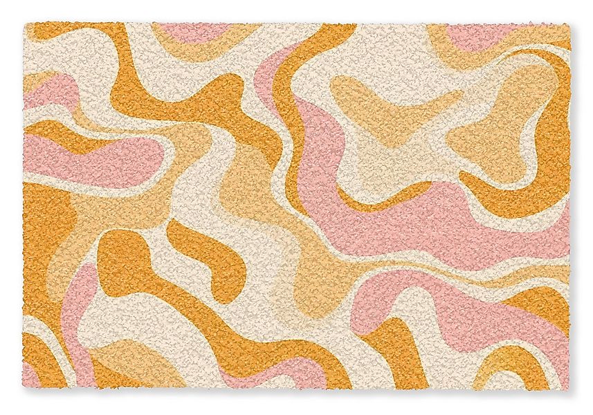 MuchoWow Fußmatte Abstrakt - Gewellt - Orange, Rechteckig, innen Schmutzfan günstig online kaufen