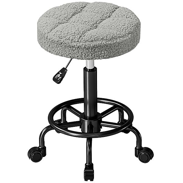 HOMCOM Runder Drehbarer Hocker mit Rädern Höhenverstellbar 50-66 cm Sitz au günstig online kaufen
