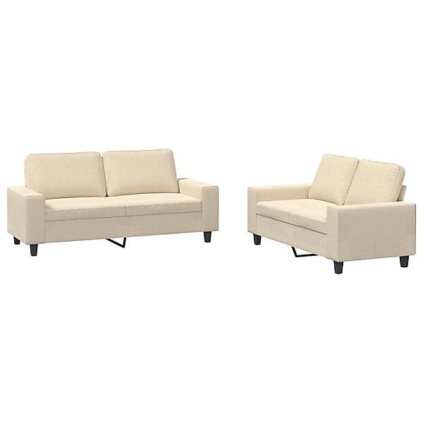 vidaXL 2-Tlg Sofagarnitur Creme Stoff 3201884 günstig online kaufen