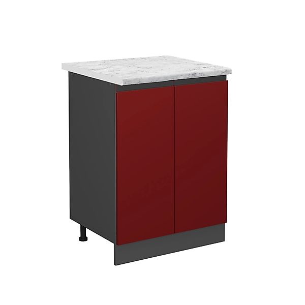Vicco Küchenunterschrank R-Line Küchenkommode Rot/Anthrazit AP Marmor günstig online kaufen