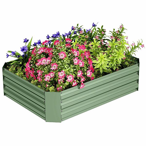 Outsunny Hochbeet aus Stahl, Pflanzbeet Frühbeet Gartenbeet Blumenkasten st günstig online kaufen