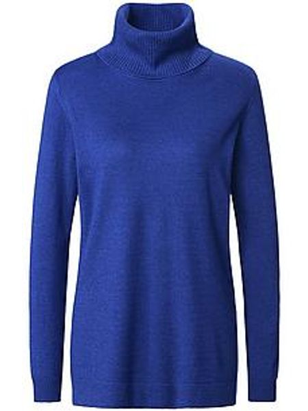 Rollkragen-Pullover Modell Tamara Peter Hahn Seide/Kaschmir blau günstig online kaufen