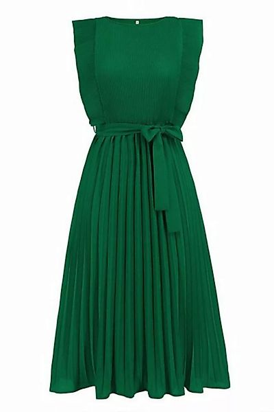 ZWY Dirndl Einfarbiges langes plissiertes Kleid für Damen Schlanke Passform günstig online kaufen