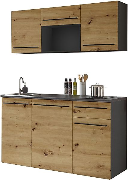 BASIC by Balculina Pantryküche "Jazz Singleküche" Breite 160 cm, wahlweise günstig online kaufen