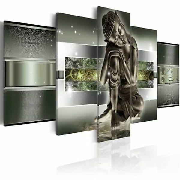 artgeist Wandbild Sleeping buddha in greens grün/silber Gr. 200 x 100 günstig online kaufen