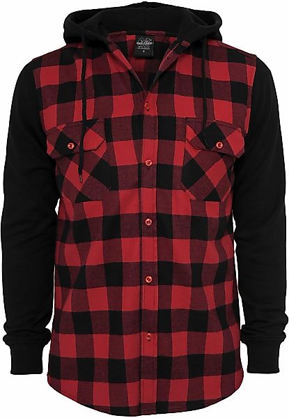 URBAN CLASSICS Langarm-Poloshirt "Urban Classics Herren Hooded Checked Flan günstig online kaufen