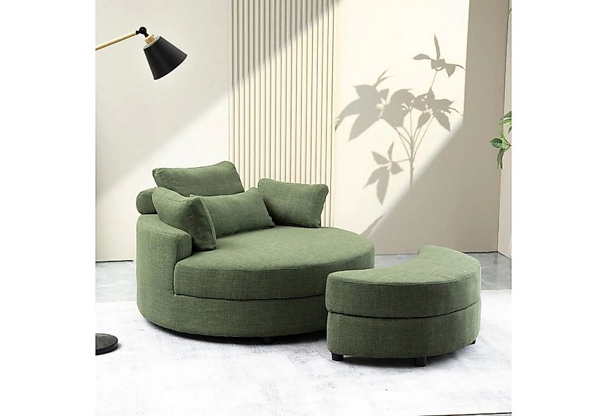 YHL Voyura Ecksofa Sessel YHL Voyura - mit Hocker, Dunkelgrau Leinen, Staur günstig online kaufen