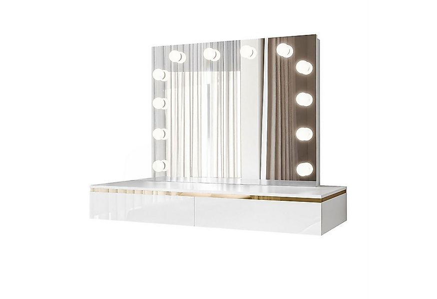 Lookway Schminktisch Hängender AURORA ELITE mit Spiegel, Weiß / Weiß hochgl günstig online kaufen