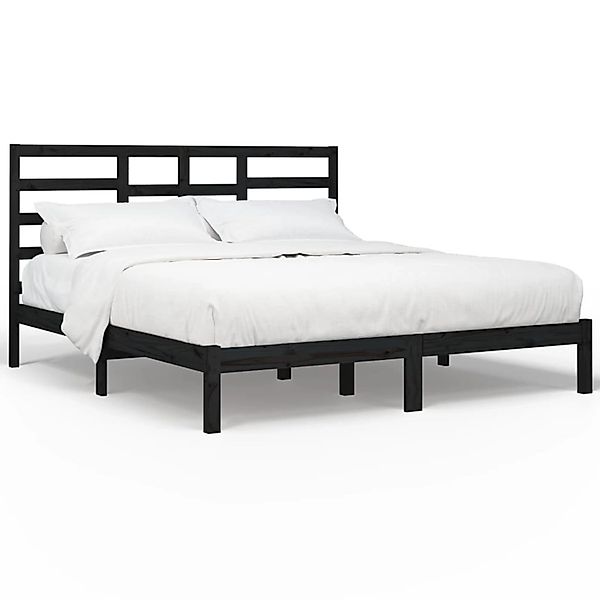 vidaXL Massivholzbett Schwarz 200x200 cm1084417 günstig online kaufen