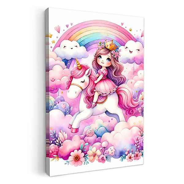OneMillionCanvasses® Leinwandbild Einhorn - Prinzessin - günstig online kaufen
