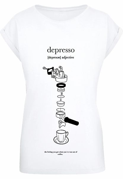 MisterTee T-Shirt "MisterTee Ladies Depresso Extended Shoulder Tee" 1 Stk. günstig online kaufen