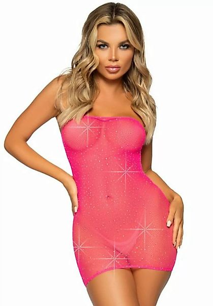 Leg Avenue Minikleid Netz-Kleid mit Schmucksteinen Glitzer - pink günstig online kaufen