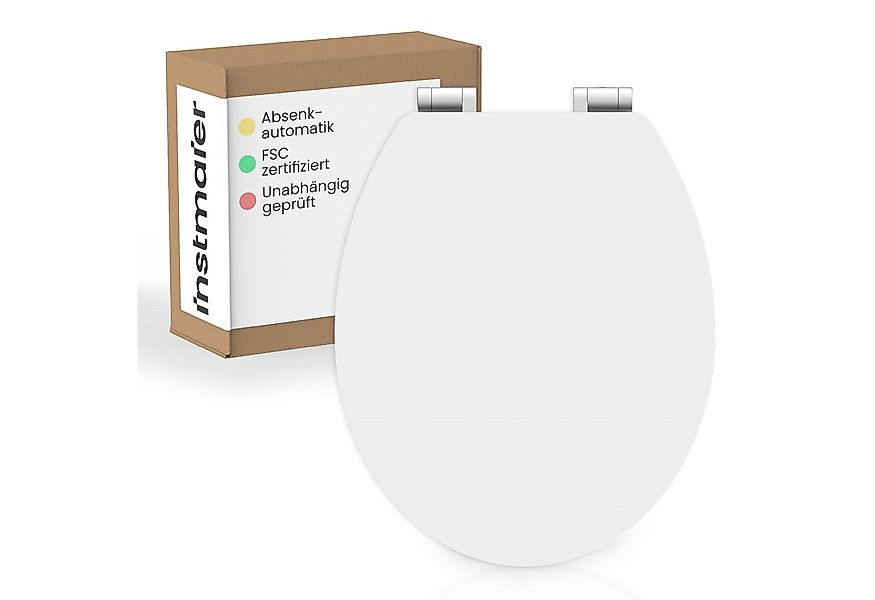 instmaier WC-Sitz Gaia Holz Toilettendeckel, weiß matt, mit doppelter Absen günstig online kaufen