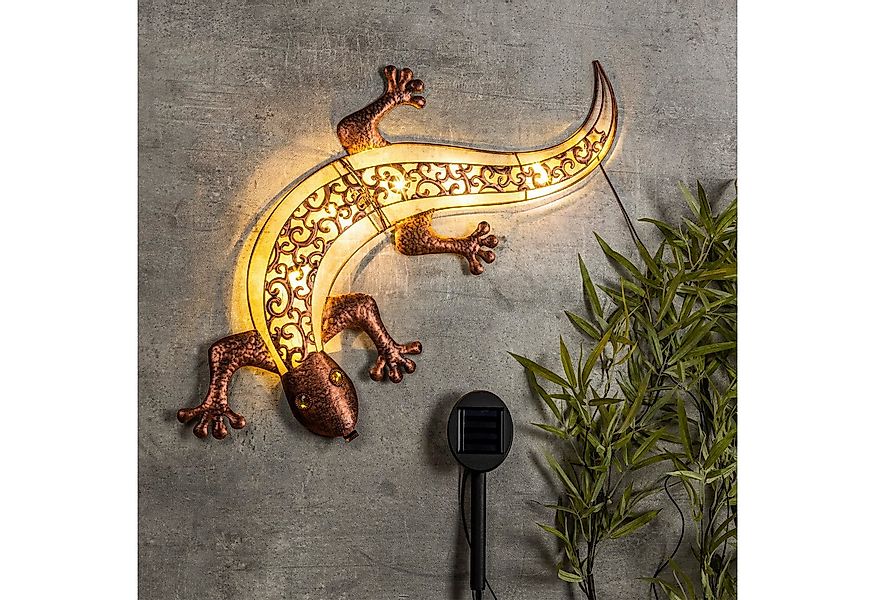 Haushalt International LED Wandleuchte Solar-Wandlicht Gecko Wanddeko Wandd günstig online kaufen