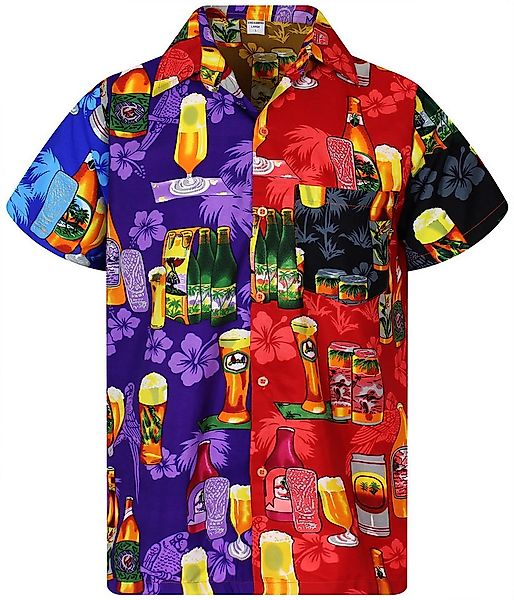 King Kameha Hawaiihemd Beerbottle Funky Hawaii-Hemd Herren Kurzarm Front-Ta günstig online kaufen