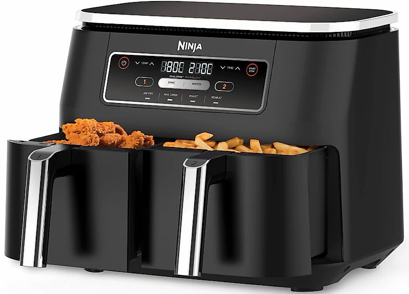 NINJA Heißluftfritteuse "AF200EU Ninja Foodi" 2400 W 4-in-1 Dual Zone, 7,6 günstig online kaufen