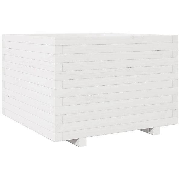 vidaXL Pflanzkübel Weiß 70x70x49,5 cm Massivholz Kiefer 3282525 günstig online kaufen