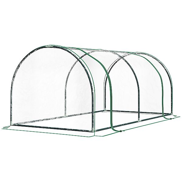 Outsunny Foliengewächshaus Frühbeet mit Tür Pflanzenhaus günstig online kaufen