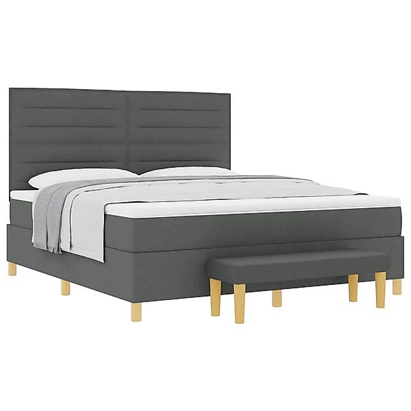 vidaXL Boxspringbett mit Matratze Dunkelgrau 180 x 200 cm Stoff 3344241 günstig online kaufen