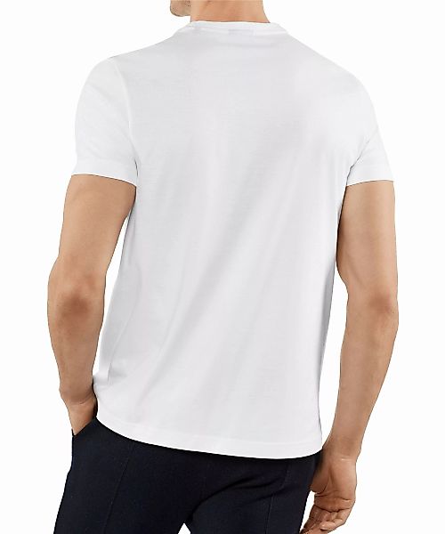 FALKE Herren T-Shirt Rundhals, Polo, S, Weiß, Uni,Struktur, Baumwolle, 6210 günstig online kaufen
